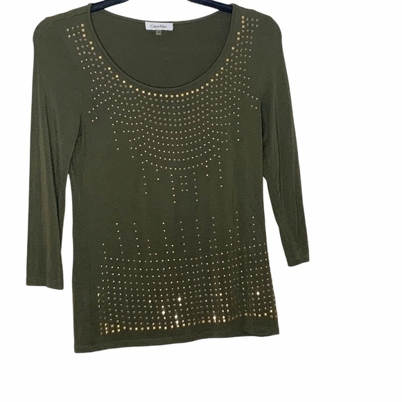 Calvin Klein Tops - CALVIN KLEIN Olive green top. Size XS